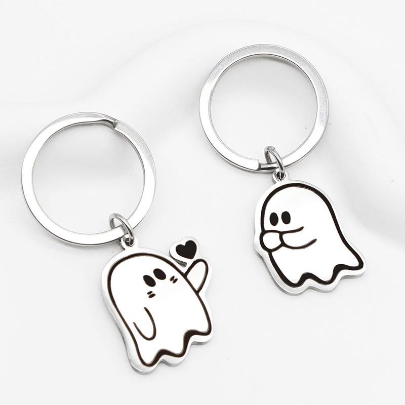 Söt Spöke Liten Monster Älskare Nyckelring Spöke Nyckelring Kreativ Bilnyckelring Väska Män Kvinnor Små Hängen Alla Hjärtans Dag Gåvor