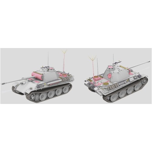 Ryefield Models 1/35 Scale German Panther Ausf. G Command Tank with Working Tracks, Plastic Model, RFM5089, Molded In Color