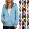 Fashion Womens Zipper Hooded Cardigan Sweatshirt Casual Loose Fleece Jacket