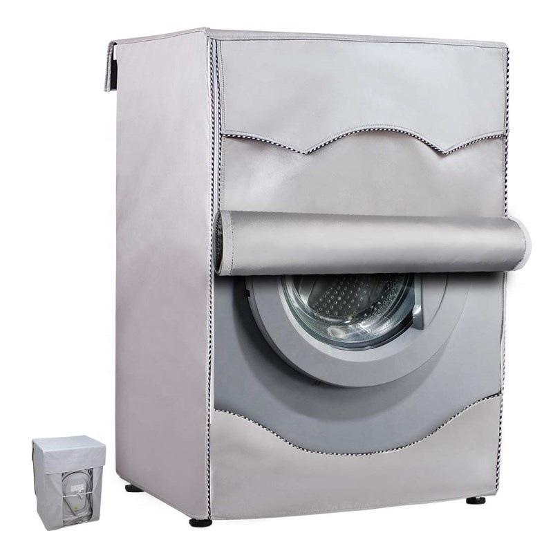 New Universal Washing Machine Cover With Roll Edge Silver Washer Dryer Cover Waterproof Cover For Front Loading Machine