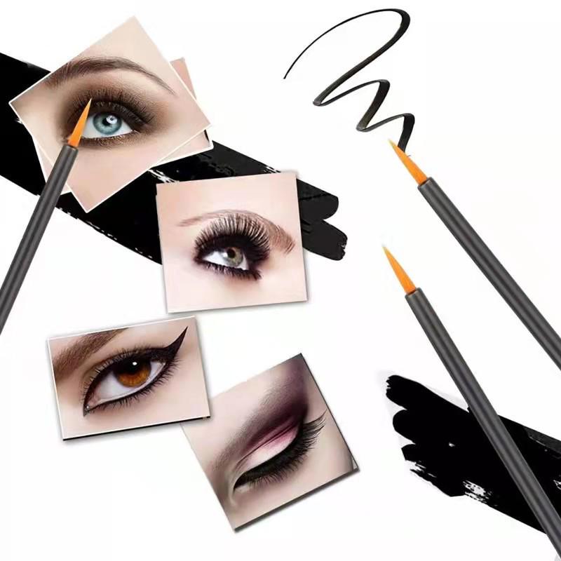 50-Pack Waterproof Eyeliner & Lip Brushes - Portable, Single-Use Fiber Makeup Pens