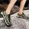 Men's Leather Sandals Summer Outdoor Hiking Shoes Water Wading Anti Slip Toe Wrapped Beach Shoes Size 38-45