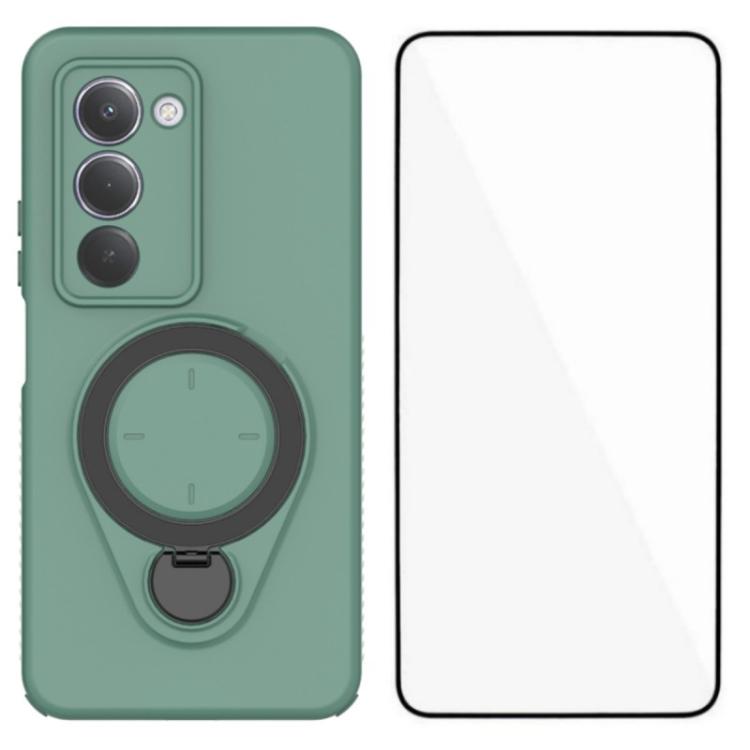 2-in-1 Handyhülle mit Ring-Ständer und Displayschutz aus gehärtetem Glas Für Redmi 15 5G Global 169,5 mm, Stoßfeste Schutzhülle aus PC+TPU