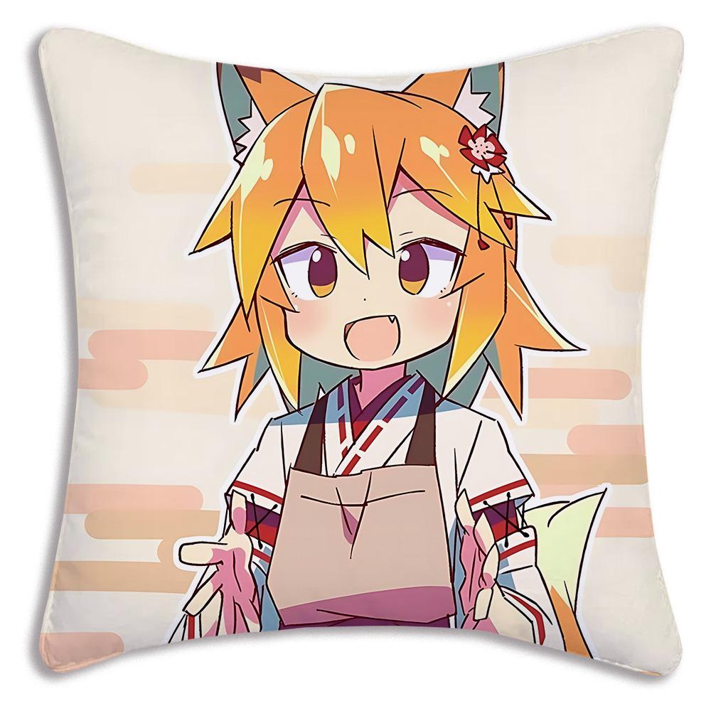 Cute The H-Helpful Fox Senko San Pillow Covers Cartoon Sofa Decorative Home Double-sided Printing Short Plush Cute Cushion Cover