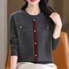 Stylish Round Neck Knit Sweater for Moms: Lightweight Spring & Autumn Top for Middle-Aged Women