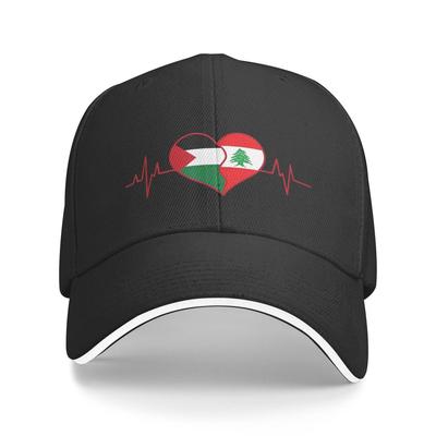 Herren Damen Libanon Palästina Einigkeit Herzschlag Libanesische Flagge Hut Sommer Verstellbare Kappe Baseballkappe Sonnenschutz Sonnenschutz