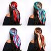 Silk Fabric Muslim Turban Printed Design Square Scarf New Stretch Bandana  Four Seasons Use