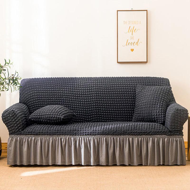 

1/2/3/4-местный хлопковый чехол «все включено», эластичный, приятный для кожи, мягкий чехол для дивана, однотонный пылезащитный чехол для дивана 45*45cm серый