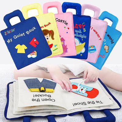 Montessori Spielzeug für Kinder Baby Stoffbücher Lernen Bildung 3D Ruhiges Stoff Aktivitäts-Bilderbuch für Kleinkinder Aufklärung Geschenk