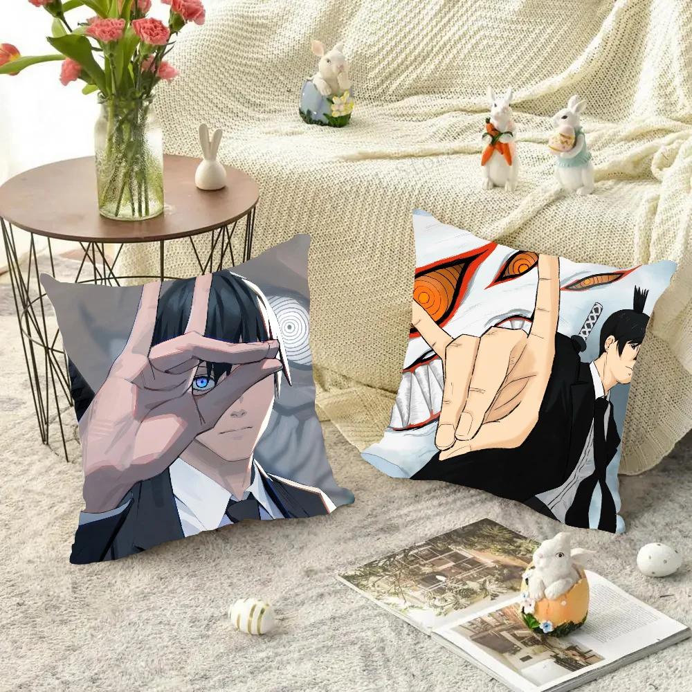 Hayakawa Aki Anime Chainsaw Man Pillow Case Square Pillow Bedroom Sofa Leisure Comfort CushionLiving Room Home Decoration 40X40