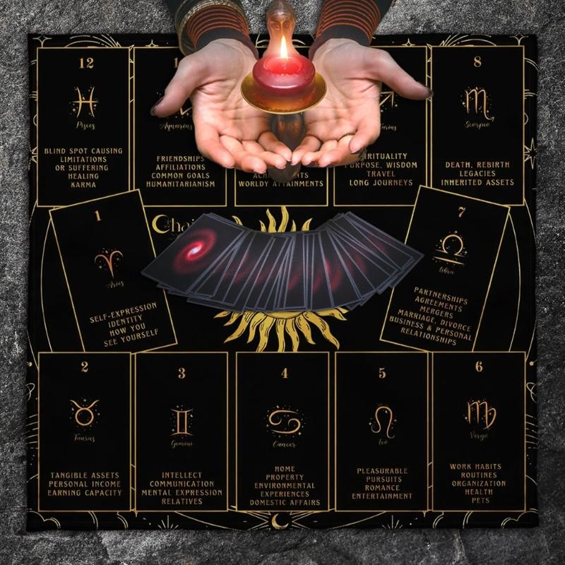 Velvets Oracles Cloth Durables Texture Mysterious Symbols Easy Maintain For Ritual Use