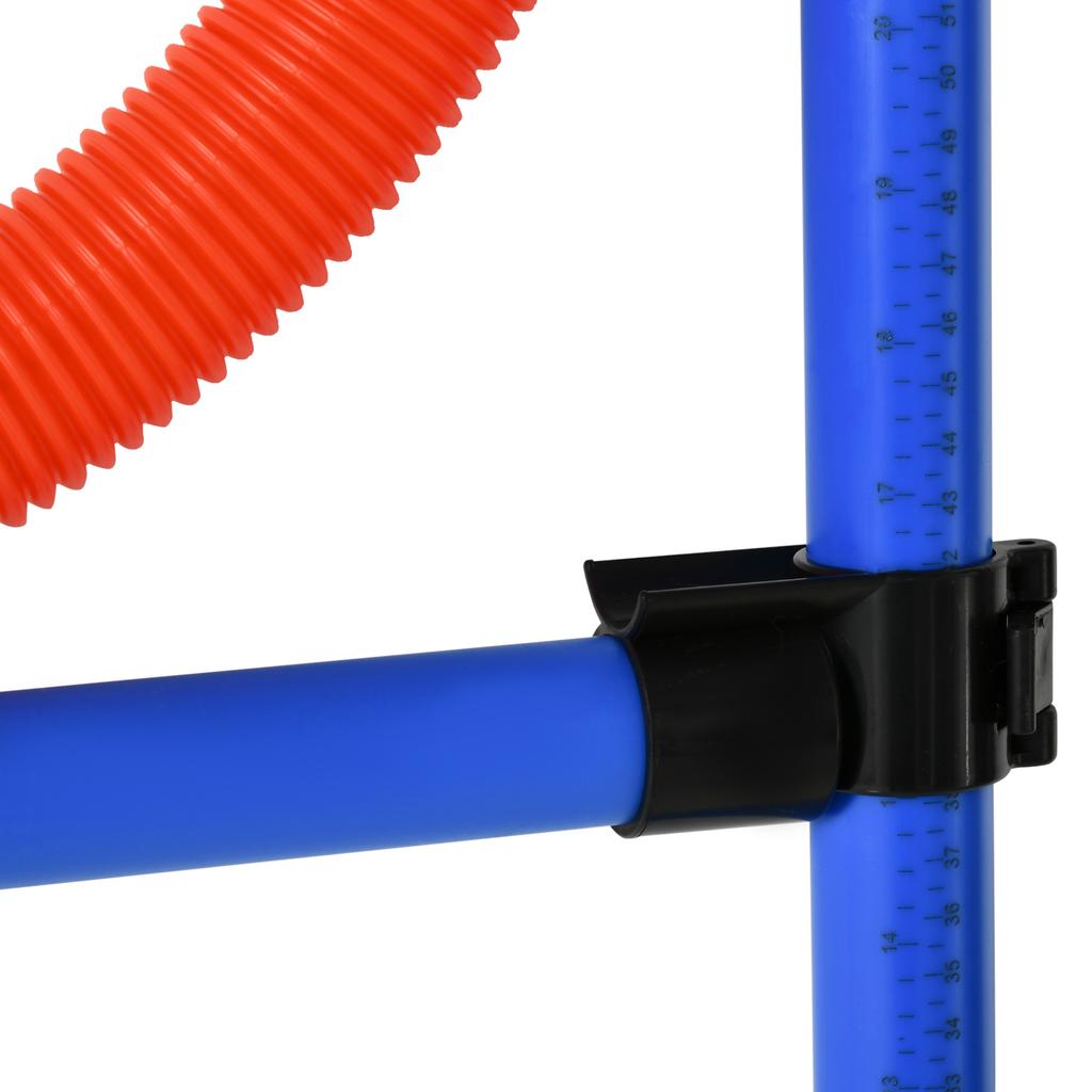 Dog Agility Training Equipment, Agility Exercise Set, Dog Agility Set, Slalom Hurdle Jump Ring for Dogs, 3-in-1 Dog Sports Training Course, Blue+Red