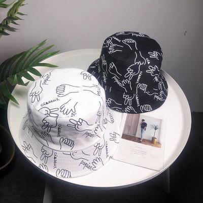 Print Bucket Hats Basin Hat Casual Outdoor Men's Graffiti Big Edge Shading Fisherman Hat