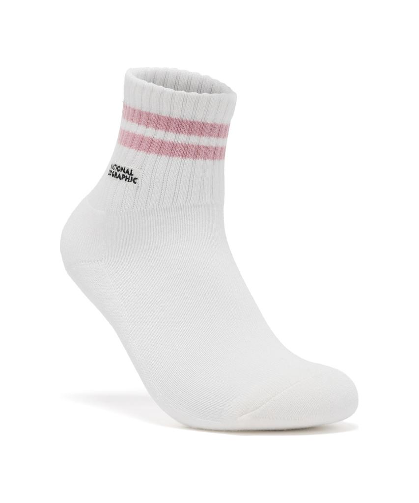 NATIONALGEOGRAPHIC N265Aso040 Striped Middle Socks Pink