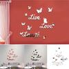 New Home Decorations DIY Silver Mirror Wall Sticker Large Decal 3D Stickers Butterfly Pattern