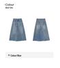 Introducing the "NEWOPEN 2025 Retro Washed Patchwork High Waist Denim Midi Skirt S5097" – a Stylish Summer Staple for a Slimming Vintage Look.