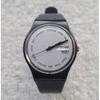 Used Vintage 80s Swatch Wristwatch 3-hand Day-date Quartz Dial Gray Black Battery Replaced