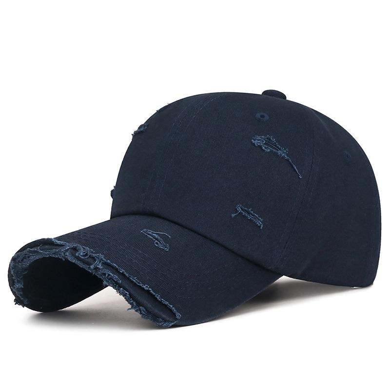 

A Versatile Baseball Cap for Both Men and Women with Holes, A Unique Flapped Washable Solid Color All-cotton Casual Sunshade Cap Adjustable