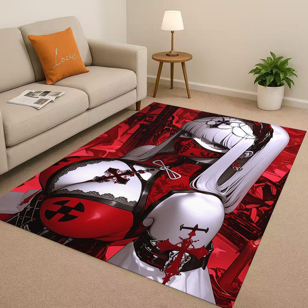 2026 New Gothic Dark Sexy Girls Cartoon Anime Characters Living Room Non-Slip Area Rug Carpet for Bedroom Playroom Sofa,Doormat