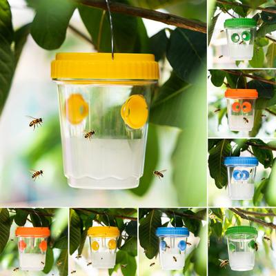 Outdoor Solar Wasp Trap, Hanging Waterproof Hornet Trap Bucket, Reusable Yellow Jacket Trap with LED Light, Wasp Catcher for Garden Patio Backyard