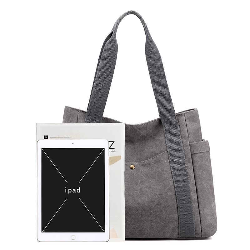 2025 Women's Large Canvas Tote: Fashionable, Artistic, and Simple Design with Single Shoulder Strap