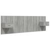 Bed Headboard with Nightstands Grey Sonoma Particleboard