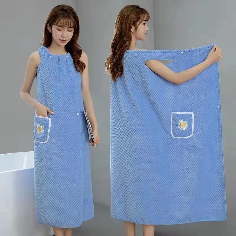 

Large Bath towels For Body coral velvet Bath Towels Fashion Lady Wearable Fast Drying Beach Spa Bathrobes Bath Skirt 100x145cm