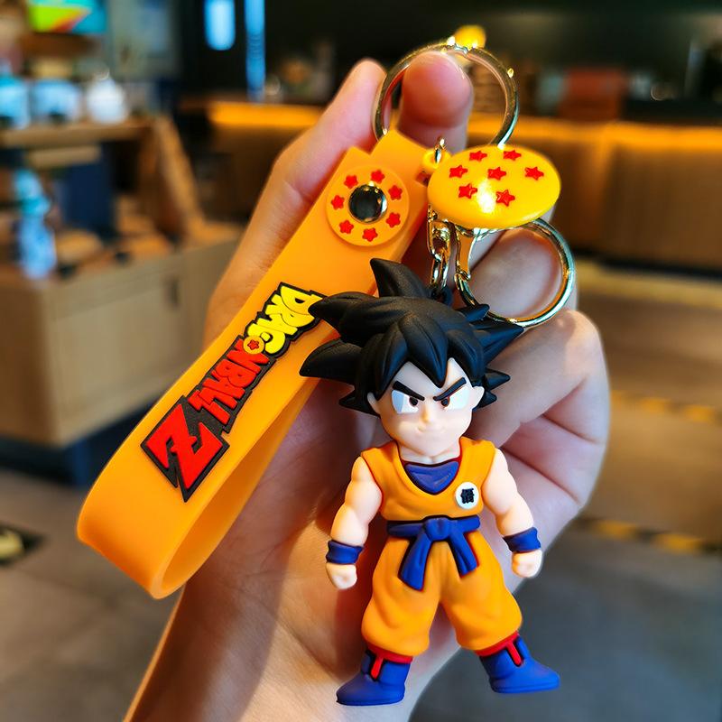Anime Dragon Ball SonGoku Keychain Jewelry Son Goku Vegeta Piccolo Action Figures for Bag decoration