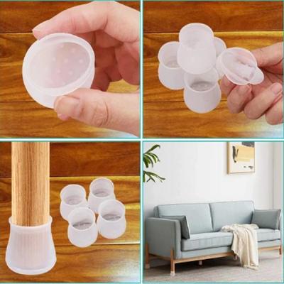 24PCS/set Table Chair Leg Mat Silicone Non-Slip Chair Leg Cap Anti-slip Floor Protectors Furniture Leg Caps Wood Floor Protector