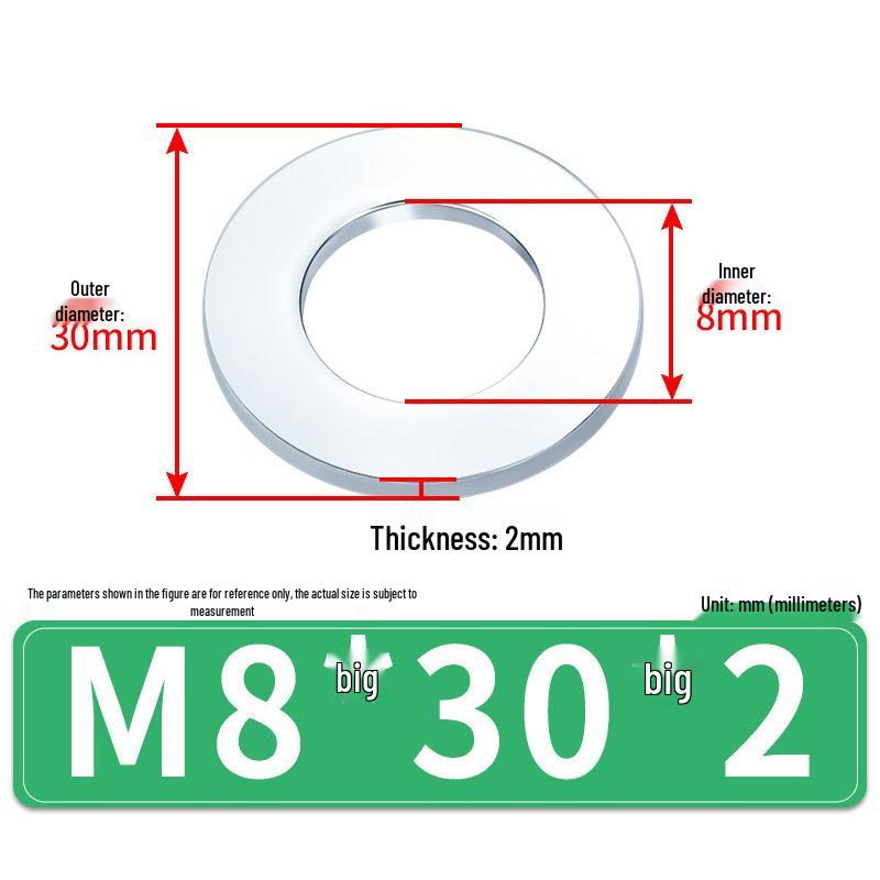 Extra Large Galvanized Metal Flat Washers - Sizes M1.6 to M14