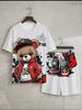 New Men's Fashion Comfortable Breathable Round-neck T-shirt and Shorts Set, Summer Outdoor Streetwear