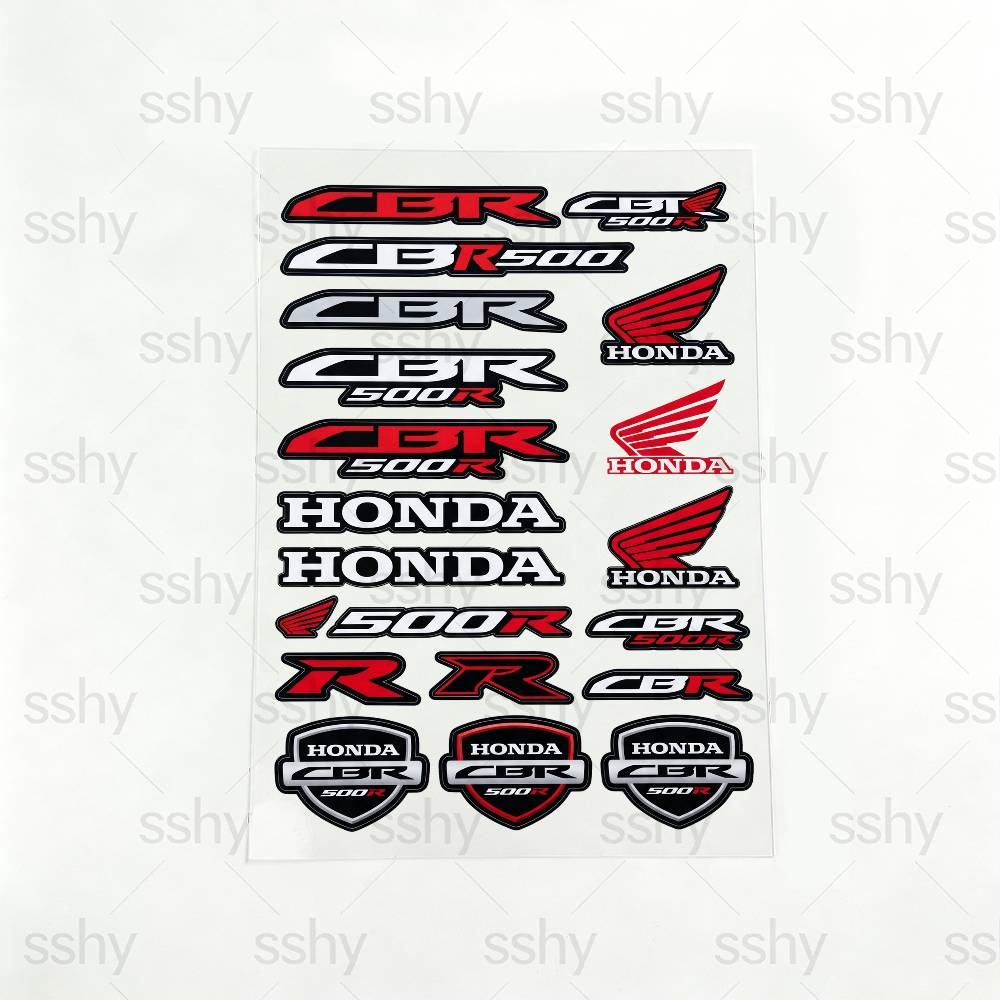 AAAKC1 FOR HONDA CBR500R Reflective Motorcycle Stickers Waterproof Vinyl Decals for Motorbike Helmet Fuel Tank Bike 20x30cm