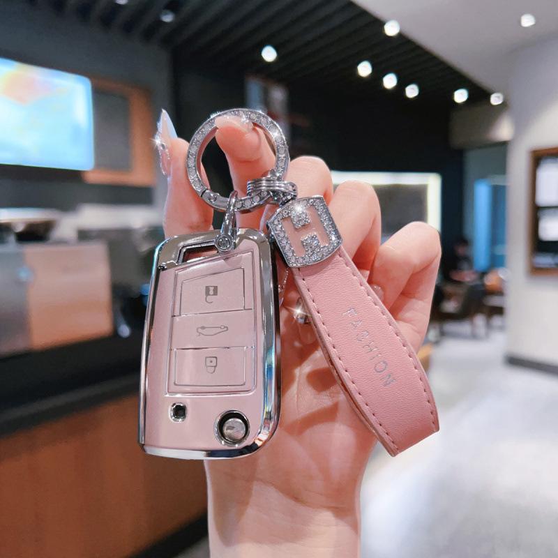 Skoda Schlüsselabdeckung für Octavia, Kamiq, Superb, Karoq - Cartoon-Stil für Männer und Frauen