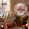 Modern Stained Glass Look Decoration Style Acrylic Window Hanging Tree of Life & Winter Forest Double Sided Printed Ornament Round Suncatcher