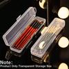 1/2/3Pcs Portable Makeup Brush Organizer Eyebrow Pencil Toothbrush Chopsticks Transparent With Cover Storage Box Kitchen Tools