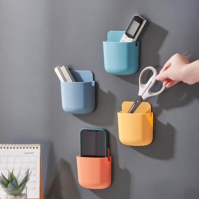 Wall Mounted Storage Box Mobile Phone Plug Holder Stand Rack Remote Control Storage Organizer Case for Air Conditioner TV