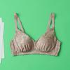 Silk V-Neck Jacquard Wireless Seamless Breathable Lingerie Bra with Side Support