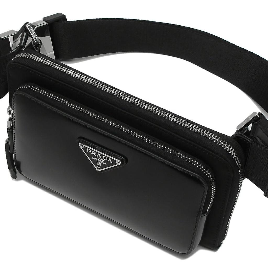 Sac bandoulière Renylon en cuir brossé noir 2VH156 789 F0002 OMT [Prada] [Prada] Homme [Article]