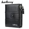 Men's Short Wallet European American Youth Multi Card Buckle Large Capacity Zipper Coin Purse