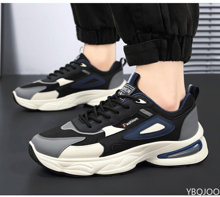 Fashionable Version Trendy Thick Soled Casual Comfortable Shoes Autumn Men's New Lightweight Breathable Mesh Sports Shoes