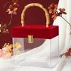 with Bamboo Handle Hand-Held Gift Box Acrylic Gift Box  Wedding Souvenirs Party Candy Packaging
