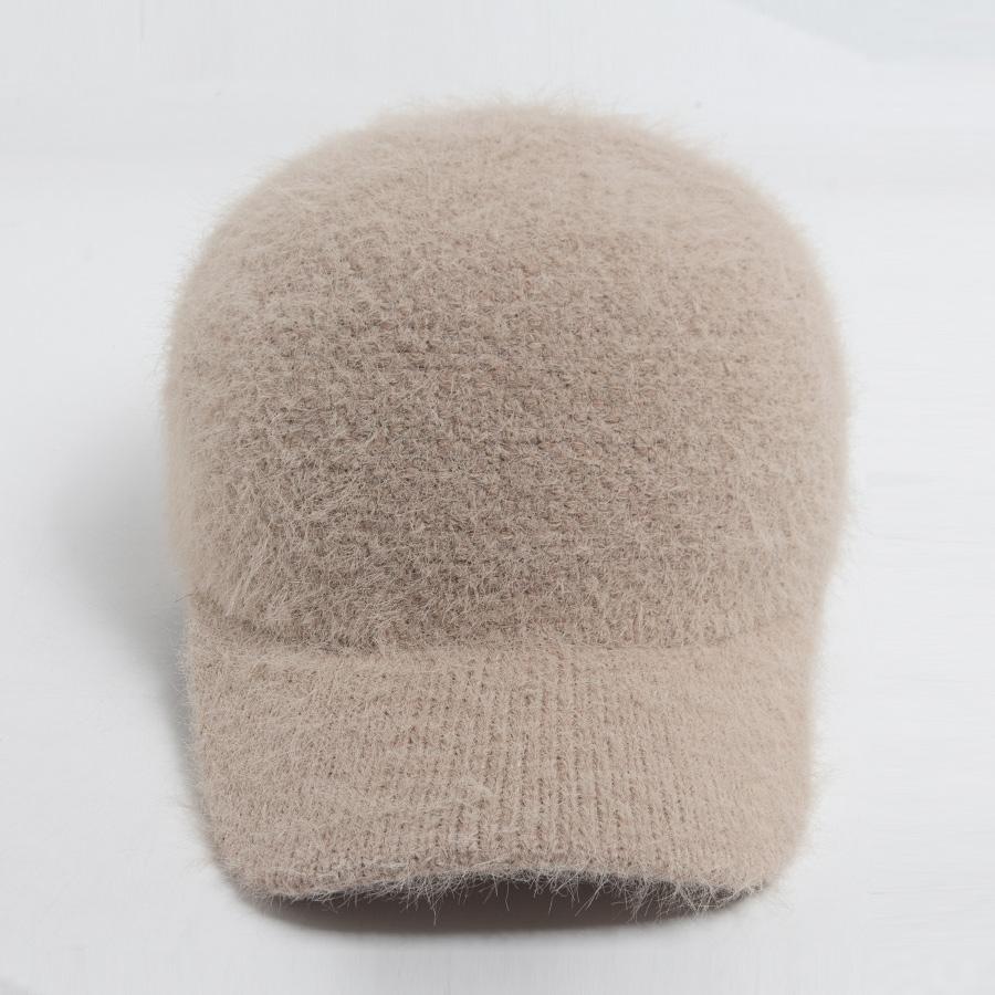 Knitted Faux Rabbit Fur Baseball Cap Women Fashion Autumn Winter Warm Hat For Ladies Female Casual Caps Woman Adjustable New