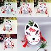 Japanese Hand Made Fox Cosplay Full Face Mask With Tassel Small Bell Masquerade