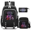 3Pcs/set Anime Kpop Printed Backpack with Shoulder Bag Pencil Case for Teenager Girl Boy Bookbag Large Capacity Waterproof Travel Bag Kid Gift Mochila