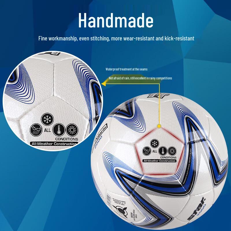 Star Hand-Stitched Microfiber Training Football