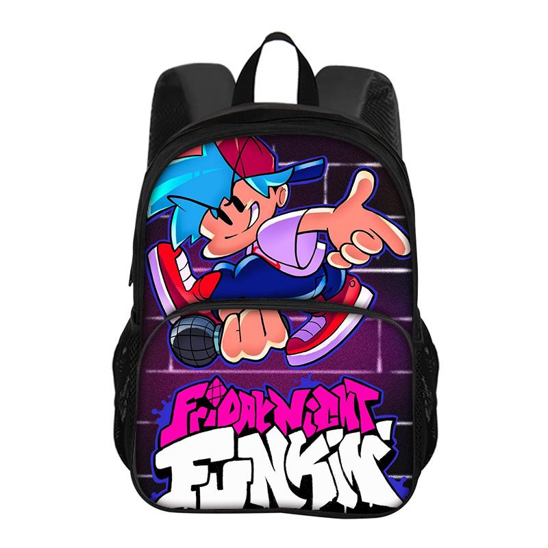 Friday Night Funkin Round Front Bag Backpack Versatile Fashion Trend Cartoon Boy and Girl School Birthday Best Gift