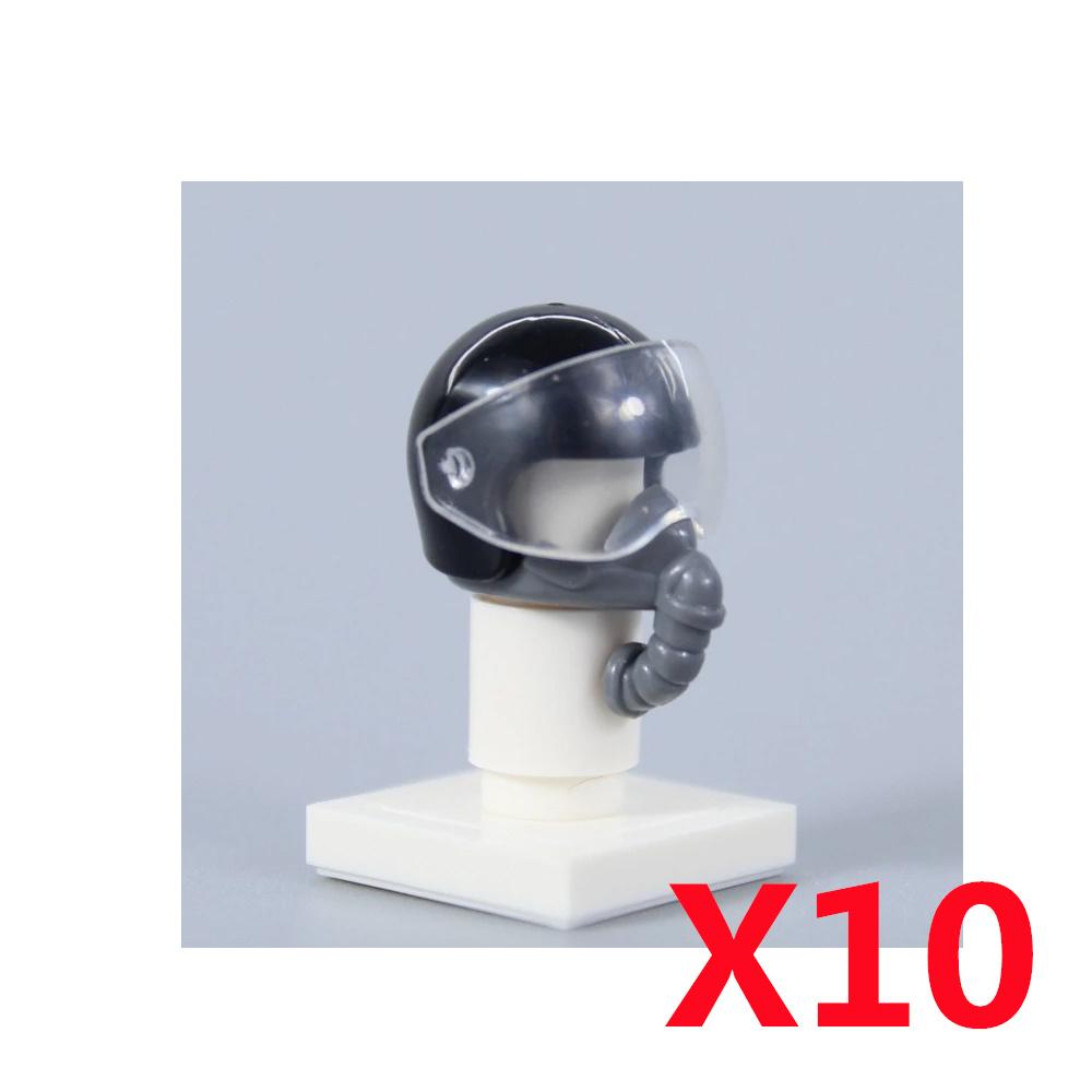Military Building Block Figure Cap Tactical Helmet Alpha Motorcycle Lenses Gas Masks Flame Emitter Night Vision Device Gift Toys