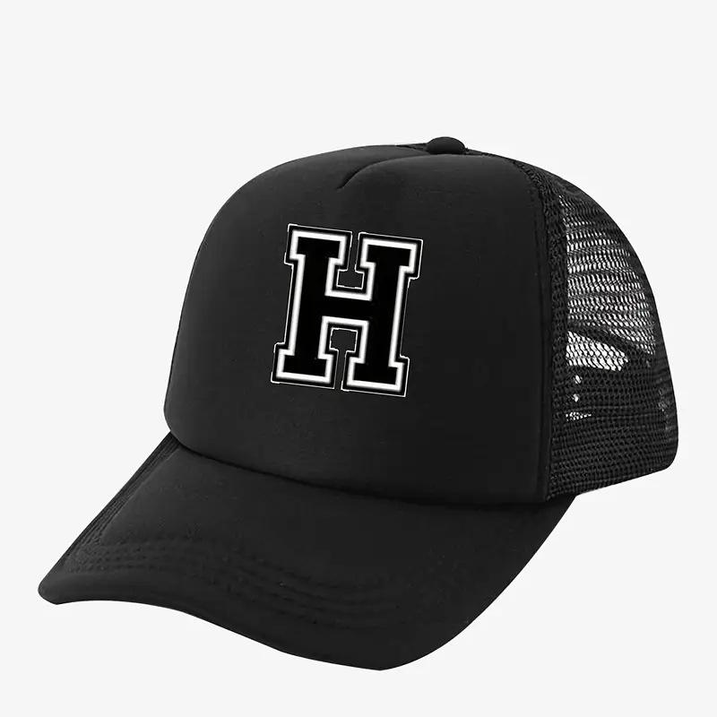 Truck Hat Large Mesh Summer Curved Brim Baseball Cap, Trendy Thin Light Plate Black, Large Mesh Hat Truck Hat