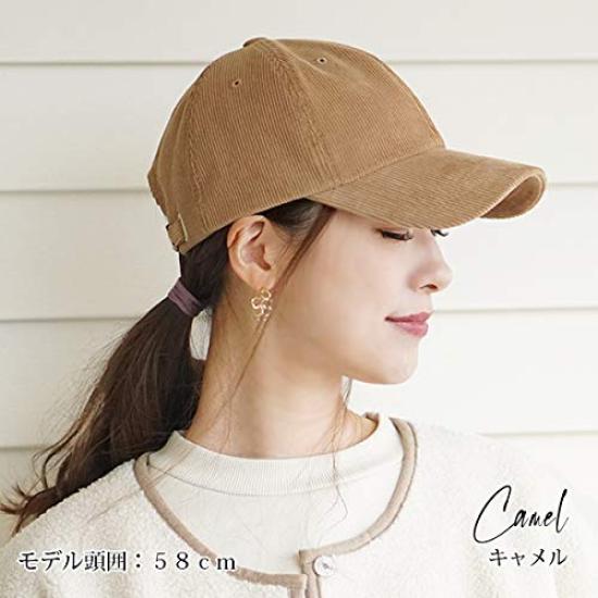 Deep Corduroy Large Plus Solid Cotton [hanahana15] Cap, Size, Size, Women's, Men's, Autumn/Winter, Unisex, Color, Simple, Stylish, 100% (Camel)