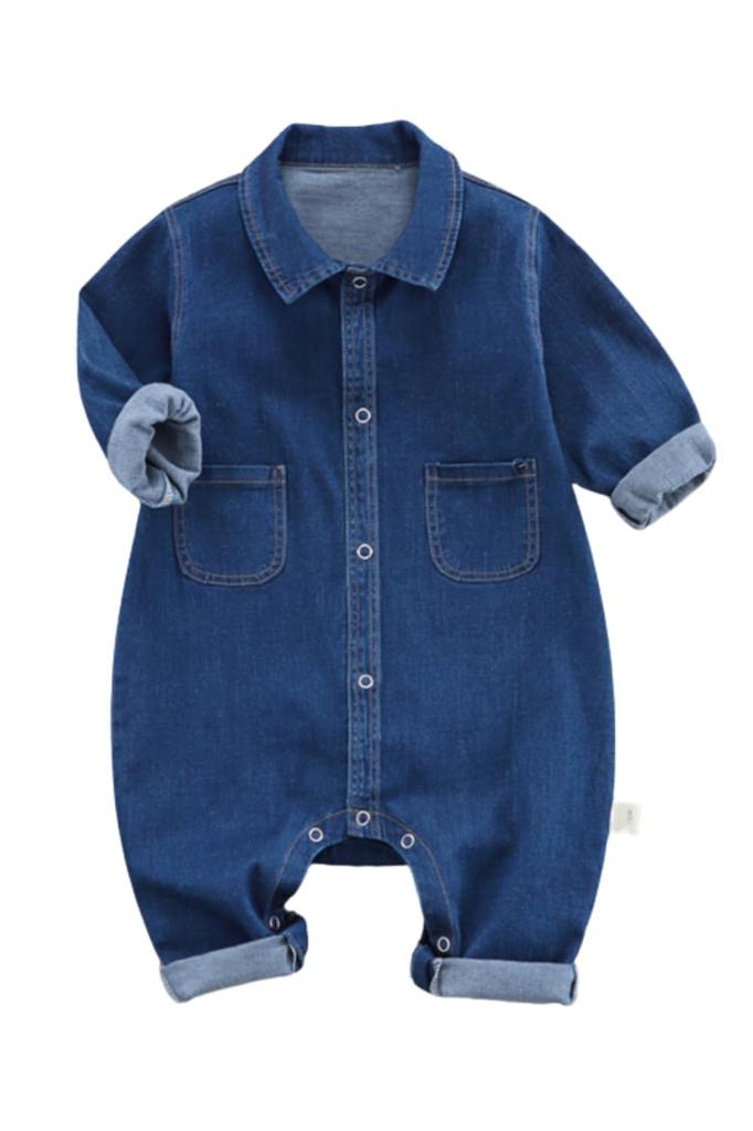 Soft material denim Korean baby 100cm [EnDast] rompers, jumpsuits, children's clothing, stylish, infant, kids, clothes, 70cm, 80cm, 90cm, (90)
